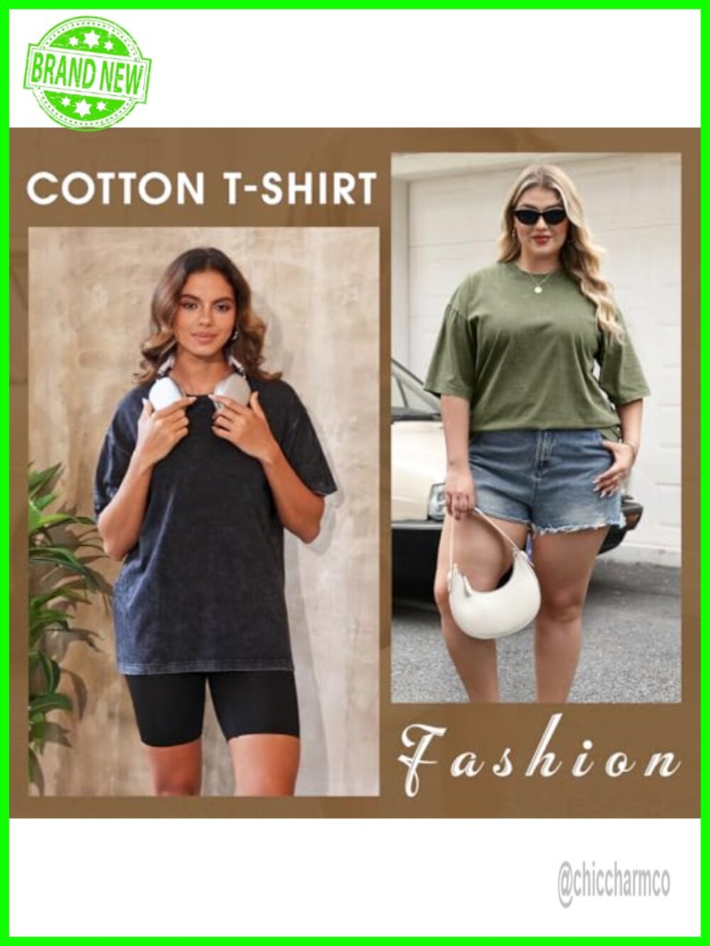 3 Pack Women's Oversized Cotton Short Sleeve Crew Neck T-Shirts Streetwear Tees - Picture 5 of 7